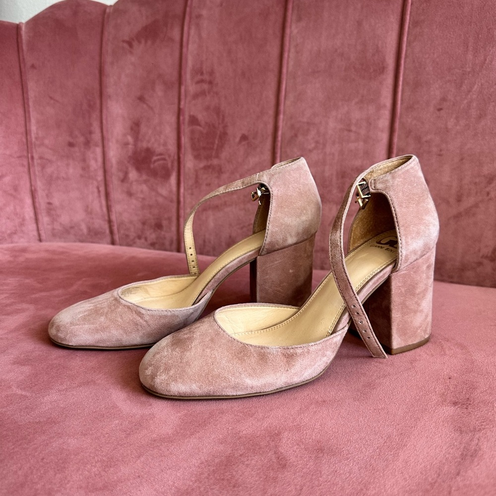 Gianni Bini Mauve Suede Block Heels